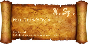 Miu Szidónia névjegykártya